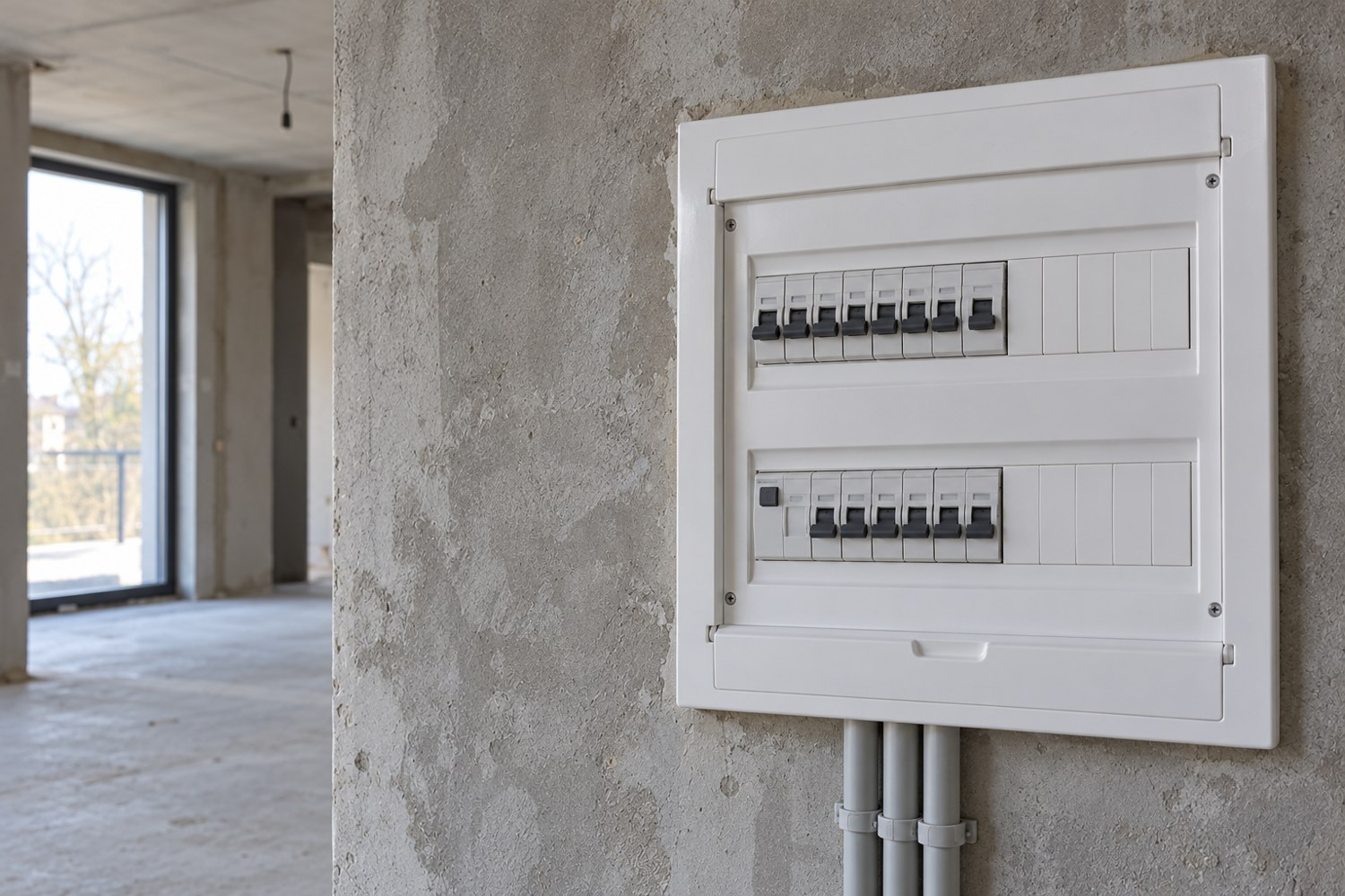 Widok rozdzielnicy elektrycznej